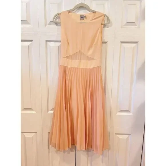 ASOS Pleaded Dress Peach Size 6 (US) - Picture 2 of 8